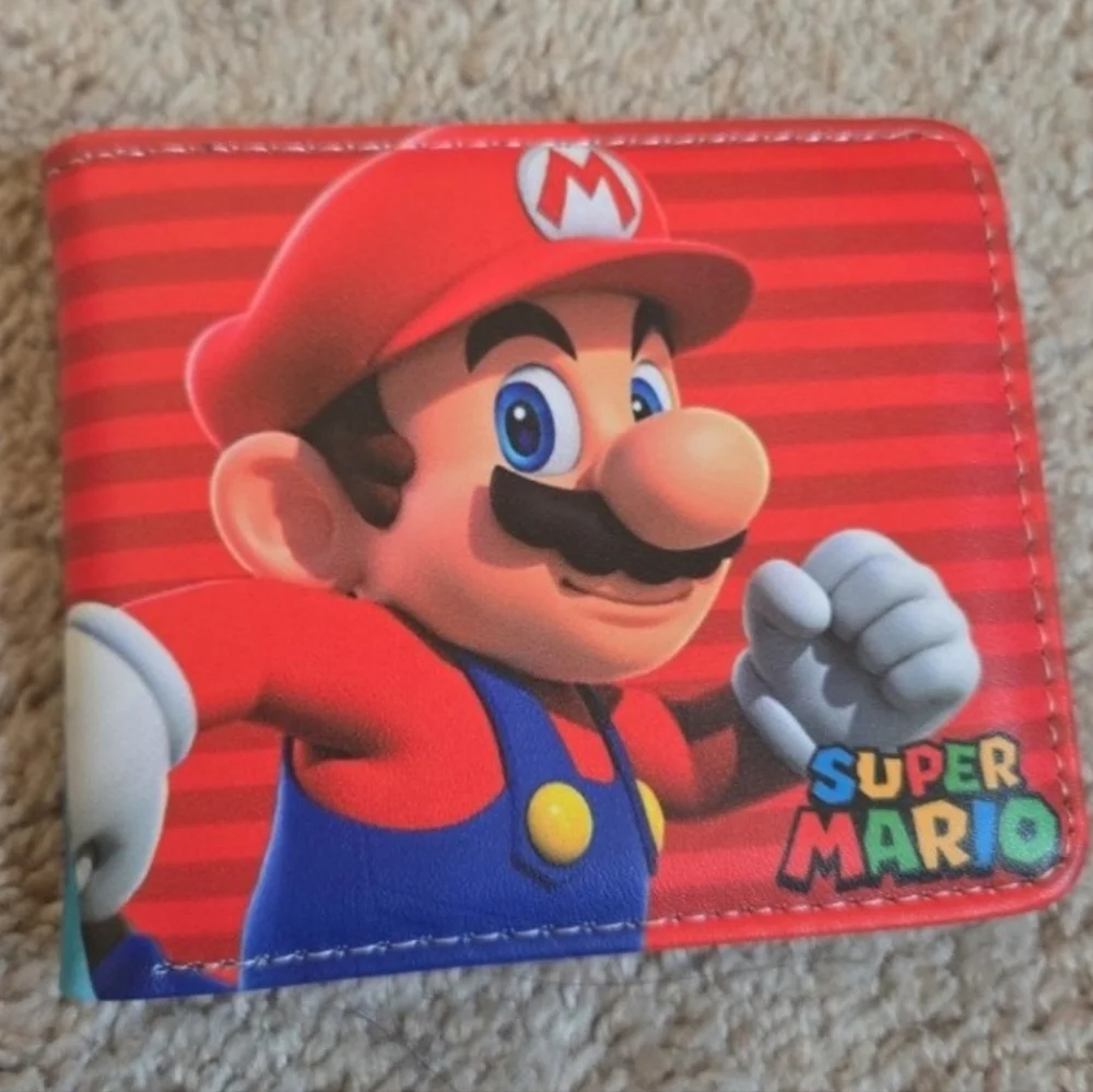 New Nintendo super mario bros anime manga leather wallet